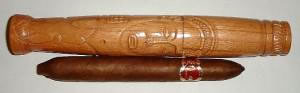 Cuaba Distinguido in its distinctive taino wooden case 